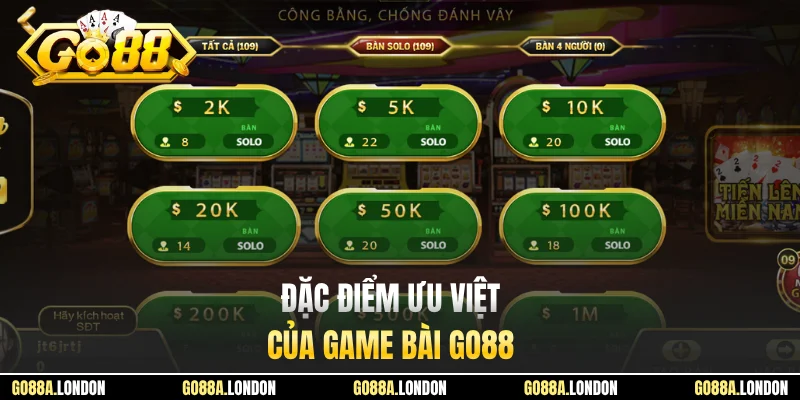 Đặc điểm ưu việt của game bài GO88